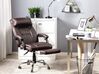 Reclining Faux Leather Executive Chair Dark Brown LUXURY_748426
