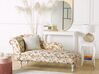 Chaise longue Chesterfield en tissu beige à motif floral côté gauche NIMES_768980