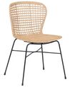 Conjunto de 2 sillas de comedor de ratán beige/natural/negro ELFROS_759968