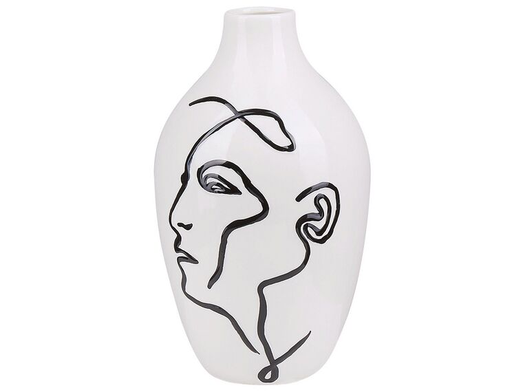 Vaso de cerâmica grés branca 23 cm HELIKE_810732