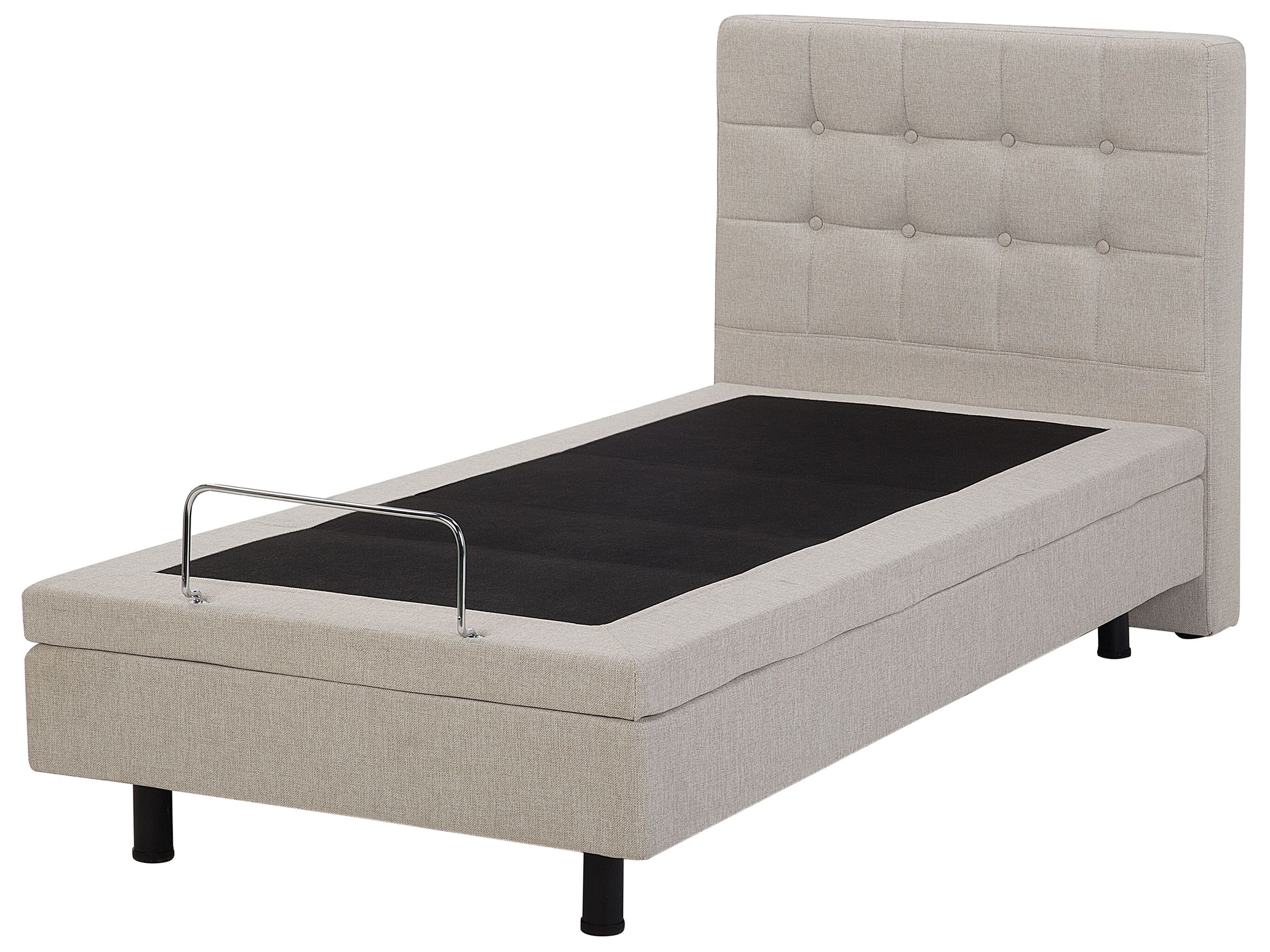 Łóżko regulowane tapicerowane 90 x 200 cm beżowe DUKE