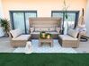 Lounge Set Rattan braun 5-Sitzer modular Auflagen beige COCCOLIA_827602