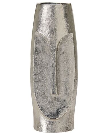 Vaso decorativo em metal prateado 32 cm CARAL