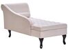 Right Hand Velvet Chaise Lounge with Storage Light Beige PESSAC_881977