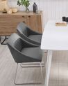 Conjunto de 2 sillas de comedor de piel sintética gris/plateado ARCATA_808628
