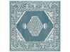 Vloerkleed wol wit/blauw 200 x 200 cm GEVAS_836865