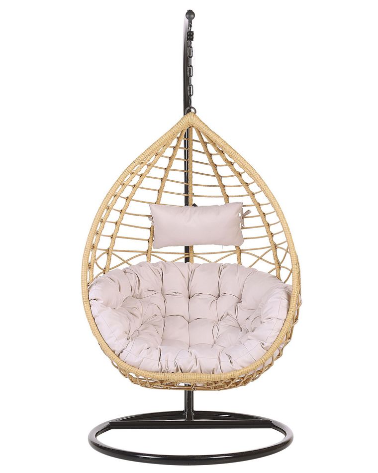 Hängesessel mit Gestell ø 97 cm Rattan natürlich ARSITA Beliani.ch