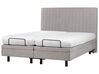 Polohovateľná čalúnená posteľ 160 x 200 cm sivá DUKE II_910602