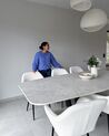 Lot de 2 chaises de salle à manger en tissu bouclé blanc ALDEN_915831