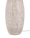 Tischlampe Keramik beige 57 cm Trommelform SALZA_790827
