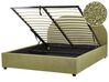 Boucle EU King Size Ottoman Bed Olive Green VAUCLUSE_913142