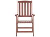 Set de terrasse table et 2 chaises en bois foncé coussins blanc cassé TOSCANA_804071