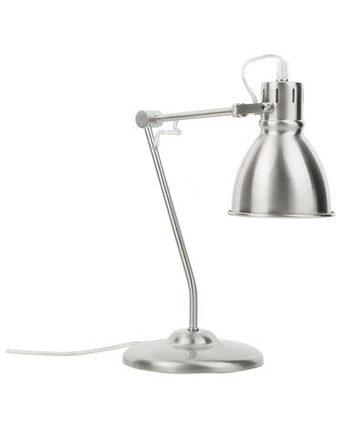Lampa biurkowa regulowana metalowa srebrna MONSAN