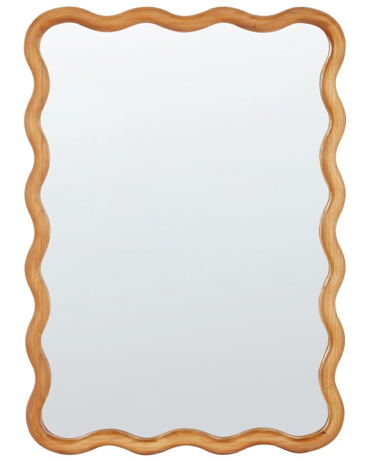 Drewniane lustro ścienne 50 x 72 cm jasne drewno BEFFES_914818