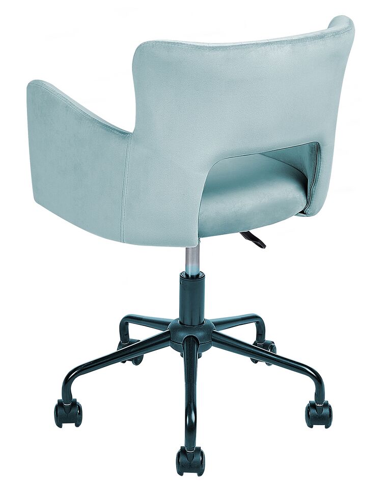 Velvet Desk Chair Light Blue SANILAC Beliani.hu