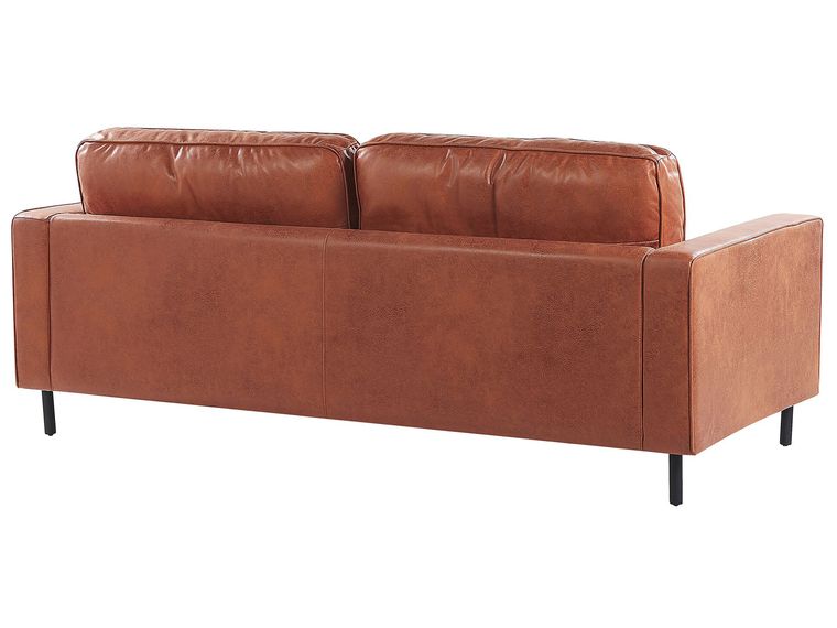 Faux Leather Living Room Set Golden Brown SAVALEN Beliani.co.uk