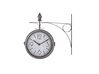 Zegar ścienny dworcowy ø 22 cm srebrno-biały ROMONT_784503