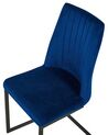 Lot de 2 chaises de salle à manger en velours bleu cobalt LAVONIA_789989