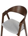 Conjunto de 2 cadeiras em madeira escura e assento cinzento YUBA_837223