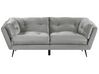 3 Seater Velvet Sofa Grey LENVIK_784802
