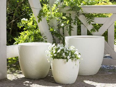 Plant Pot 55 x 55 x 53 cm Off-White KANNIA