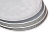 Set of 16 Stoneware Dinnerware Light Grey SESAME_863139
