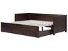 Drevená rozkladacia posteľ s úložným priestorom 90/180x200 cm hnedá CAHORS_729432