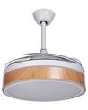 Retractable Blades Ceiling Fan with Light White FREMONT_862433