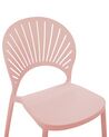 Set of 4 Plastic Dining Chairs Pink OSTIA_825367