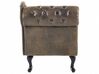 Left Hand Chaise Lounge Faux Suede Brown NIMES_415851