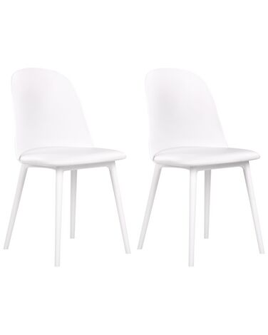 Set of 2 Dining Chairs White FOMBY