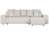 Canapé-lit d'angle à gauche avec rangement en velours côtelé beige clair LUSPA_898633