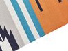 Alfombra kilim de algodón azul/gris/naranja 200 x 300 cm NORATUS_869445