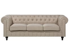 Iso beige 3-istuttava kangassohva CHESTERFIELD Iso beige 3-istuttava kangassohva CHESTERFIELD