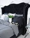 Łóżko welurowe 180 x 200 cm czarne AYETTE_802031