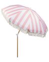 Aurinkovarjo vaaleanpunainen/valkoinen ⌀ 150 cm MONDELLO_848597