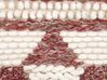 Decoración de pared de lana rojo oscuro/beige claro 43 x 90 cm SAIF_847618