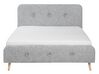 Fabric EU Double Size Bed Light Grey RENNES_684121