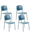 Conjunto de 4 cadeiras de jantar azul ASTORIA_868240