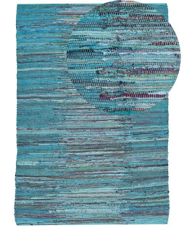 Teppich Baumwolle blau 160 x 230 cm Kurzflor MERSIN