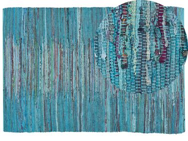 Teppich Baumwolle blau 160 x 230 cm Kurzflor MERSIN