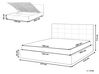 Čalúnená posteľ s úložným priestorom 160 x 200 cm sivá LORIENT_827061