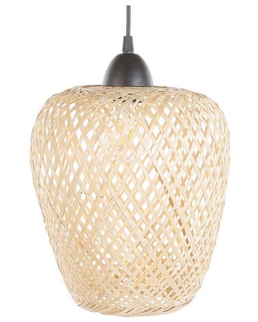 Bambusová závěsná lampa světlé dřevo BOMU