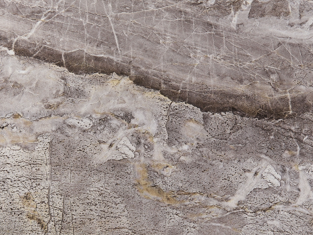 Mesa de comedor extensible 120/150 x 80 cm efecto piedra gris EFTALIA