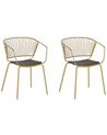 Zestaw 2 metalowych krzeseł do jadalni złoty RIGBY_775523