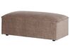 Left Hand 3 Seater Modular Fabric Corner Sofa with Ottoman Brown HELLNAR_912404