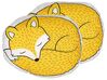 Lot de 2 coussins renards endormis jaunes 50 x 40 cm DHANBAD_801102