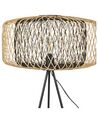 Lámpara de pie de madera de bambú clara/negro 145 cm JAVARI_868582