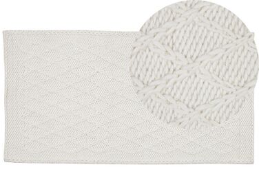 Alfombra de lana blanco crema 80 x 150 cm ERZIN
