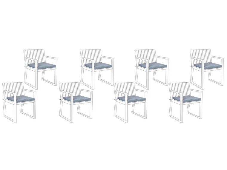 Zestaw 8 poduszek na krzesła ogrodowe niebieski SASSARI_745856